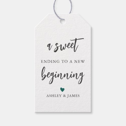 Any Color A Sweet Ending to a New Beginning Gift Tags