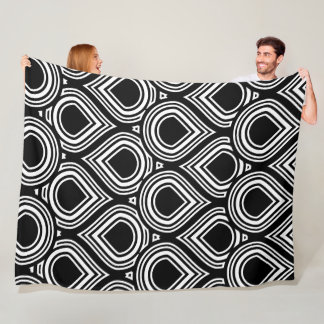 Any Color Abstract Teardrop MCM Pattern Fleece Blanket