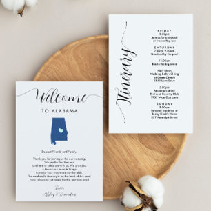 Any Color Alabama Wedding Welcome Letter Itinerary