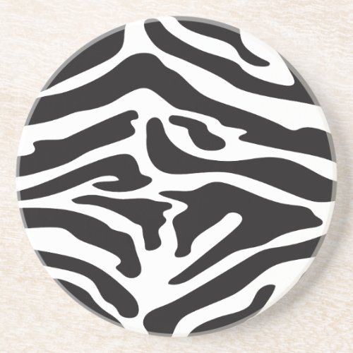 Any Color and Black Zebra Stripes Pattern Coaster