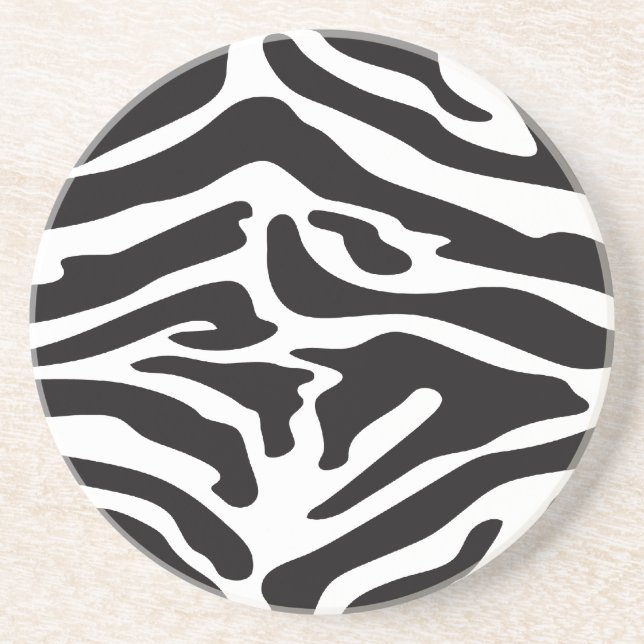 Any Color and Black Zebra Stripes Pattern Coaster (Front)