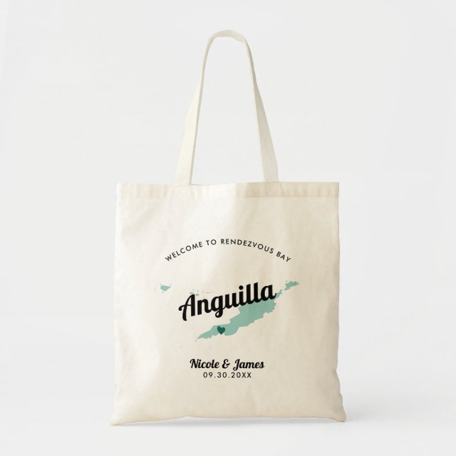 Any Color Anguilla Wedding Welcome Bag, Tote Bag (Front)