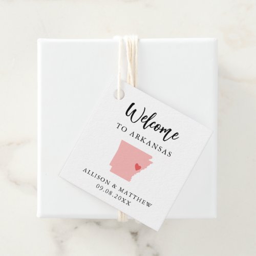 Any Color Arkansas Wedding Welcome Bag Favor Tags