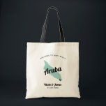 Any Color Aruba Map Wedding Welcome Bag, Tote Bag<br><div class="desc">Wedding weekend welcome gift bag for out of town guests to your wedding, featuring image of Aruba. You may edit the colors for any part of this design, as well as move the heart to the location of your wedding. To change colors, click personalize and then "edit using the design...</div>