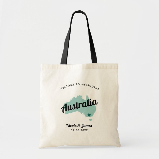 Any Color Australia Wedding Welcome Bag, Tote Bag (Front)