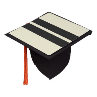 Any Color Background & Black Car Racing Stripes Graduation Cap Topper