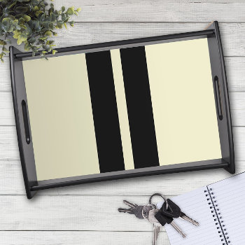 Any Color Background & Black Car Racing Stripes Serving Tray by teeloft at Zazzle