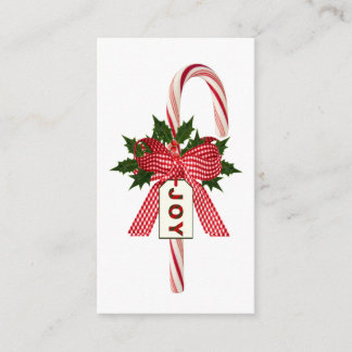 Any Color Background Candy Cane "Joy" Christmas Enclosure Card