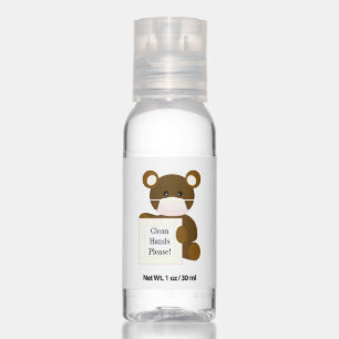 Any Color Background Cute Teddy Bear Sign Hand Sanitizer