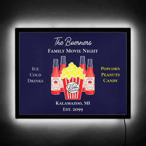 Any Color Background Family Movie Night Led Sign