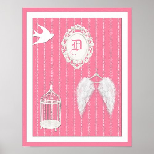 Any Color Background _ Feather Wings Personalized Poster