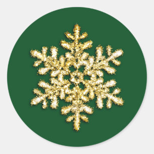 Any Color Background Gold Crystal Snowflake Seal