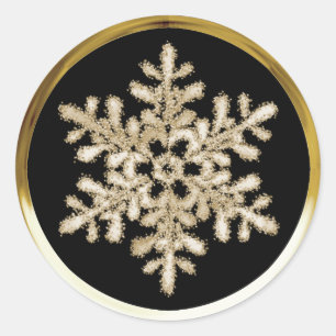 Any Color Background Gold Crystal Snowflake Seal