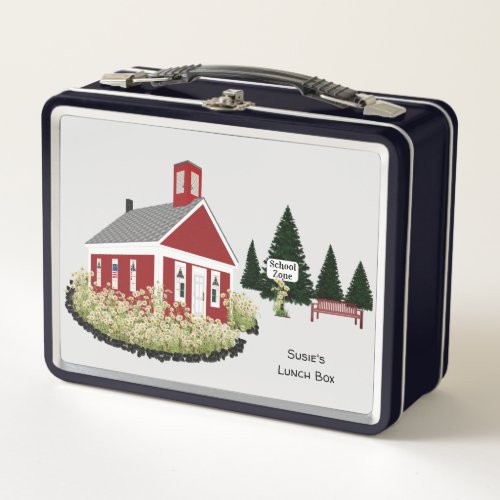 Any Color Background One Room Schoolhouse  Metal Lunch Box