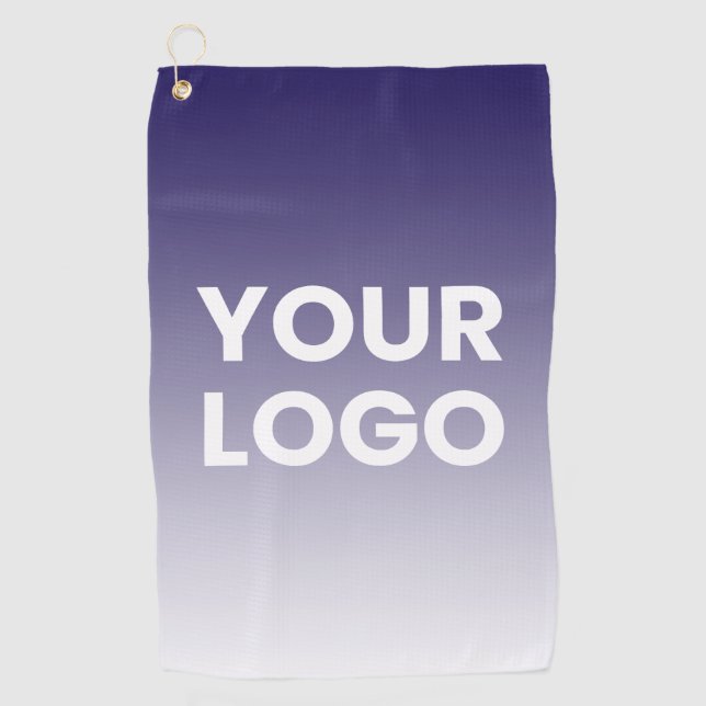 Any Color Background | White Gradient & Your Logo Golf Towel (Front)