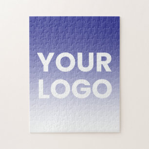 Any Color Background White Gradient & Your Logo Jigsaw Puzzle