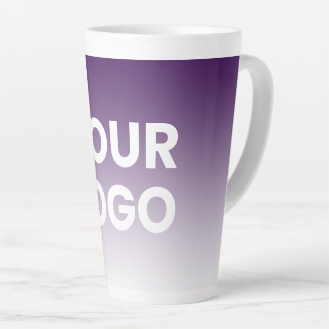 Any Color Background | White Gradient & Your Logo Latte Mug (Right Angle)