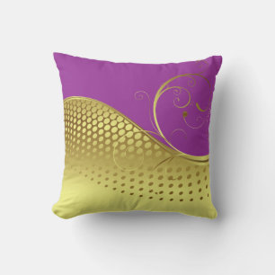 Any Color Background with Gold Design Throw Pillow
