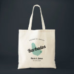 Any Color Barbados Wedding Welcome Bag, Tote Bag<br><div class="desc">Wedding weekend welcome gift bag for out of town guests to your wedding, featuring image of Barbados. You may edit the colors for any part of this design, as well as move the heart to the location of your wedding. To change colors, click personalize and then "edit using the design...</div>
