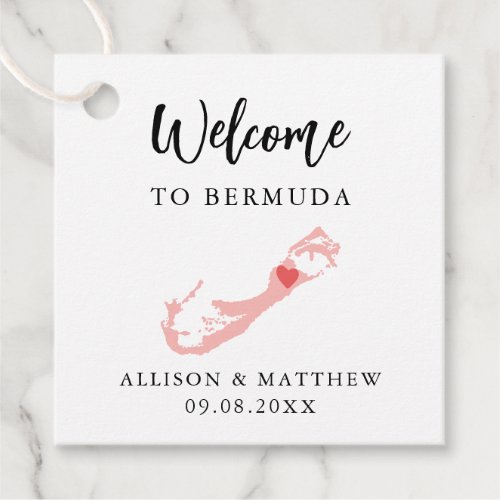 Any Color Bermuda Wedding Welcome Bag Favor Tags