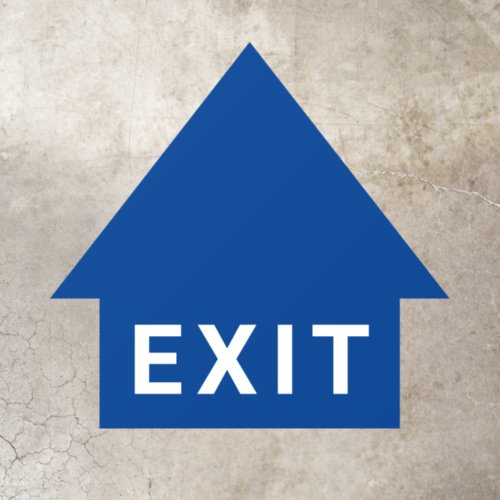 Any color big exit arrow directional blue white floor decals