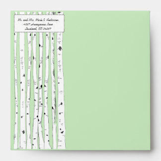 Any Color Birch Tree Wedding Square Envelopes