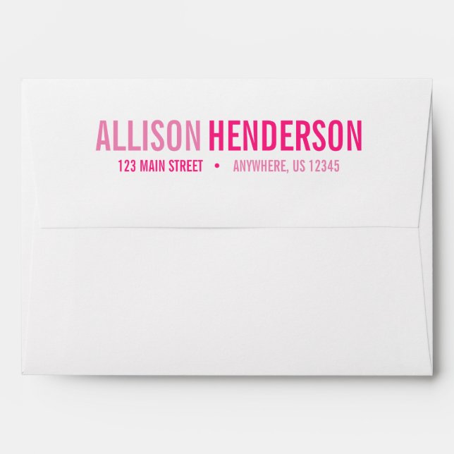 Any Color - Block Letters Personalized Envelopes (Back (Top Flap))