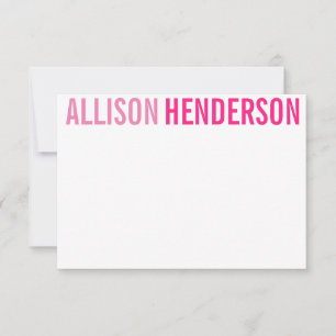 Any Color - Block Letters Personalized Note Cards