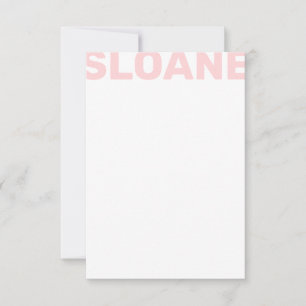 Any Color Block Name Personalized Note Card