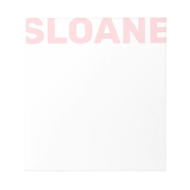 Any Color Block Name Personalized Notepad (Front)