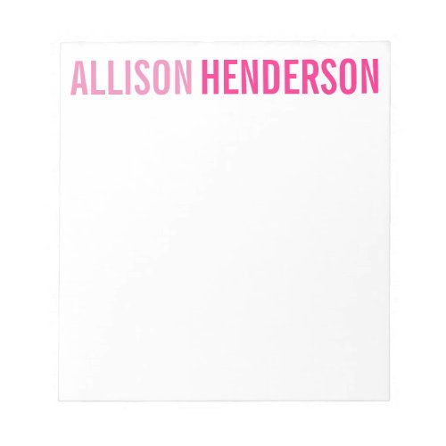 Any Color _ Block Name Personalized Notepad
