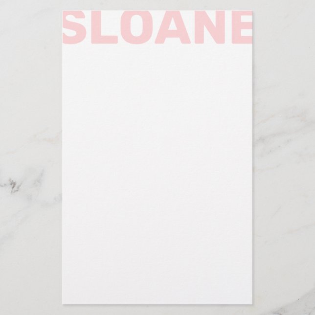 Any Color Block Name Personalized Stationery (Front)