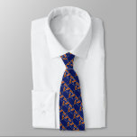 Any Color Blue and Orange Star of David Pattern Tie<br><div class="desc">Designs by Umua. Printed and shipped by Zazzle or their partners.</div>