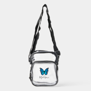 ANY Color Butterfly Cool Personalized Name Clear Crossbody Bag
