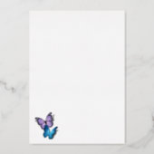 Any Color Butterfly Elegant Quinceanera Foil Invitation (Back)
