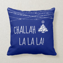 Any Color Challah La La La Christmas Hanukkah Throw Pillow