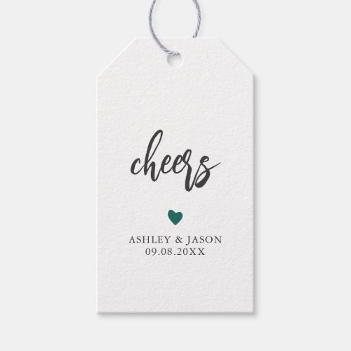 Any Color Cheers Tag Wedding Wine or Champagne Gift Tags