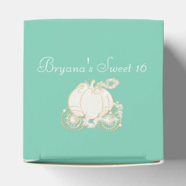 ANY COLOR Cinderella Gold Carriage Favor Boxes (Top)