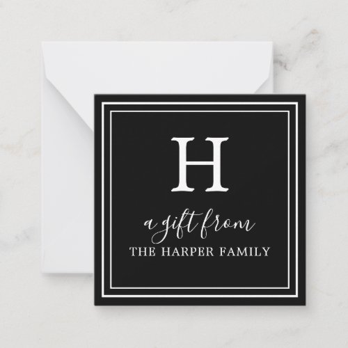 Any Color _ Classic Monogram Gift Enclosure Cards