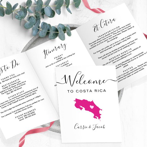 Any Color Costa Rica Wedding Welcome Bag Itinerary Tri_Fold Program