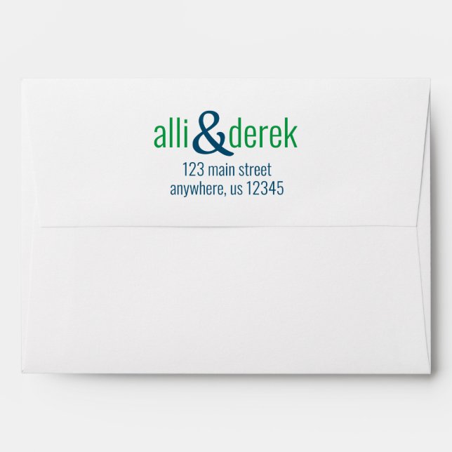 Any Color - Couples Block Personalized Envelopes (Back (Top Flap))