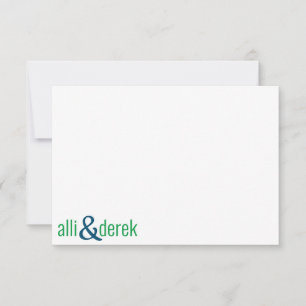 Any Color - Couples Block Personalized Note Cards