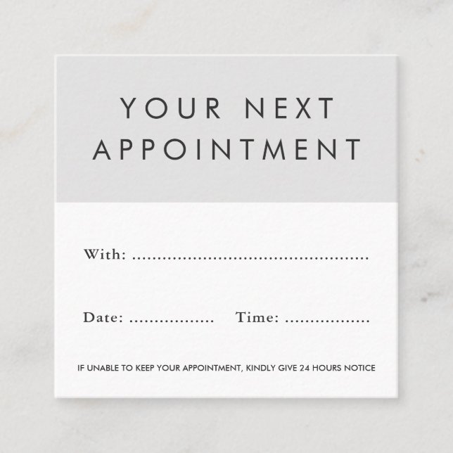 Any color custom logo appointment cards (Front)
