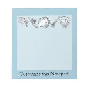 Any Color Customizable Seashells Notepad