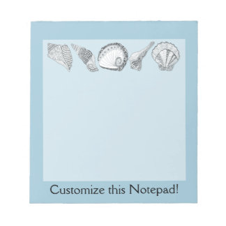 Any Color Customizable Seashells Notepad