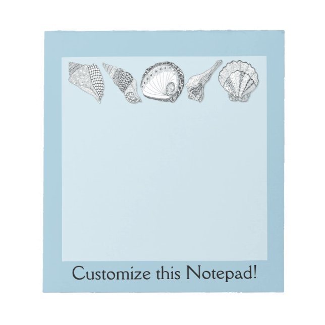 Any Color Customizable Seashells Notepad (Front)