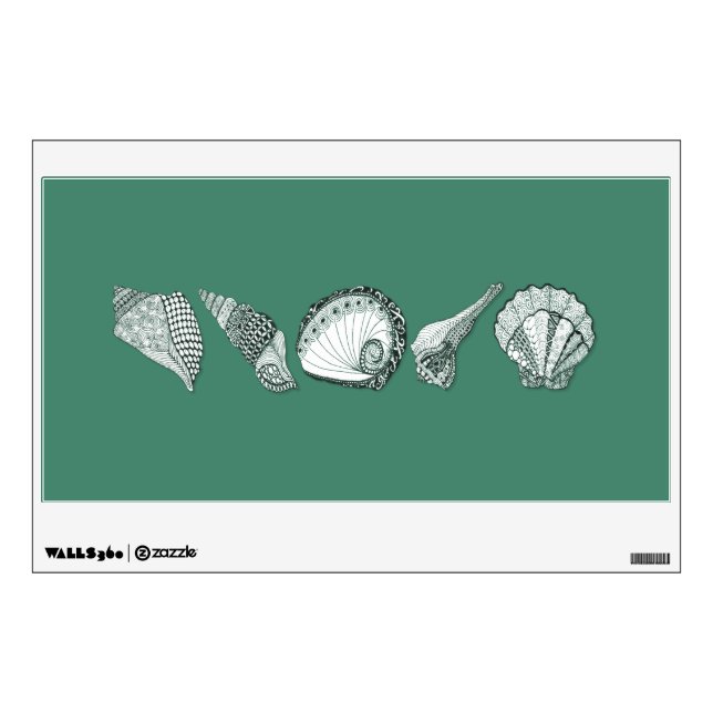 Any Color Customizable Seashells Wall Sticker (Front)