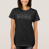 Any Color Cute Black Retro Mom MAMA  T-Shirt