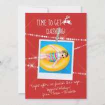 Any Color Dashing Reindeer Icon Holiday Photo Card