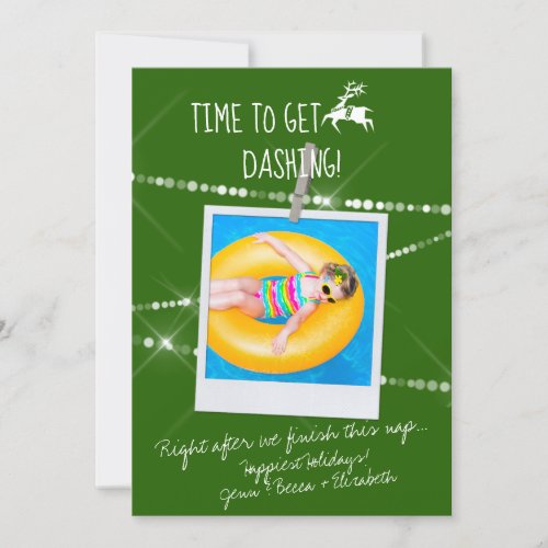 Any Color Dashing Reindeer Icon Holiday Photo Card